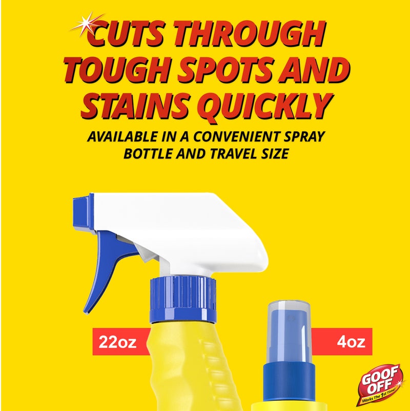 Goof Off Marks Messes & Stains Remover Spray 118ml – Multi Surface Cleaner for Ink Marker Scuff Adhesive Stains | Household Safe Citrus Formula for Fabric Plastic Metal Surfaces - Image 5