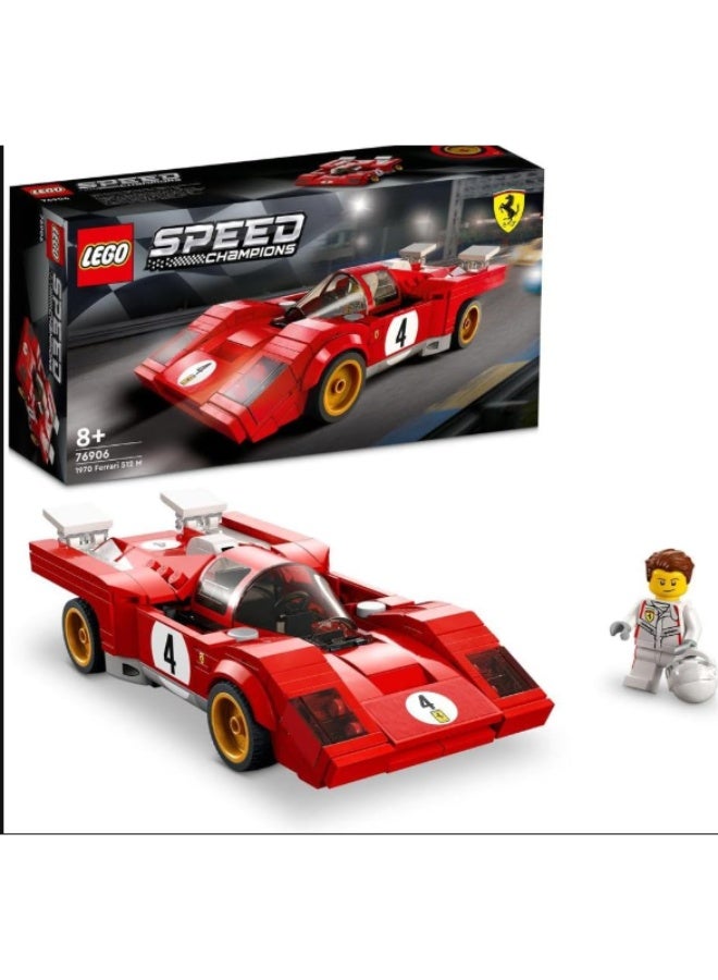 LEGO Speed Champions 1970 Ferrari 512 M 76906 Building Set - Sports Red Race Car Toy, Collectible Model Building Set with Racing Driver Minifigure, Great for Boys, Girls, and Kids Ages 8+