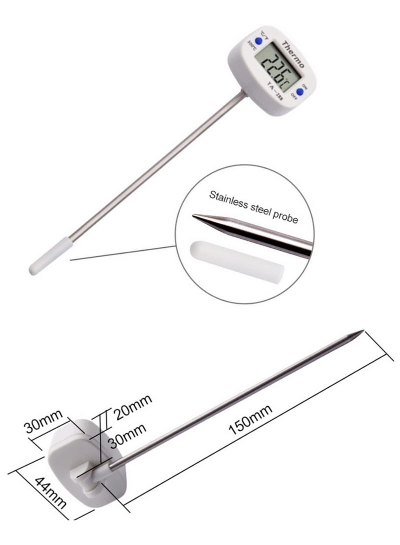 TA288 LCD Digital Food Thermometer Accurate Kitchen Cooking Thermometer with Stainless Steel Probe for BBQ Oven Milk Water Oil Meat Baking Temperature Tester Monitor 0°C °F Switchable Large Display - Image 3