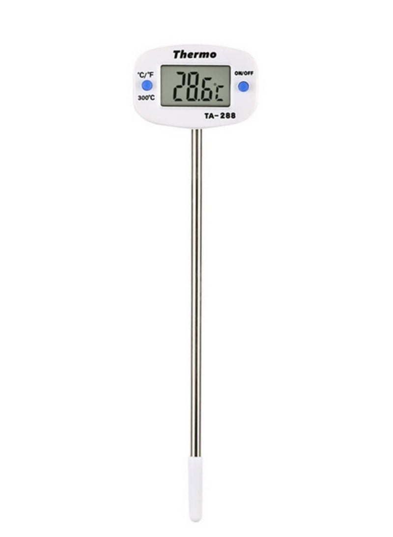 TA288 LCD Digital Food Thermometer Accurate Kitchen Cooking Thermometer with Stainless Steel Probe for BBQ Oven Milk Water Oil Meat Baking Temperature Tester Monitor 0°C °F Switchable Large Display - Image 1