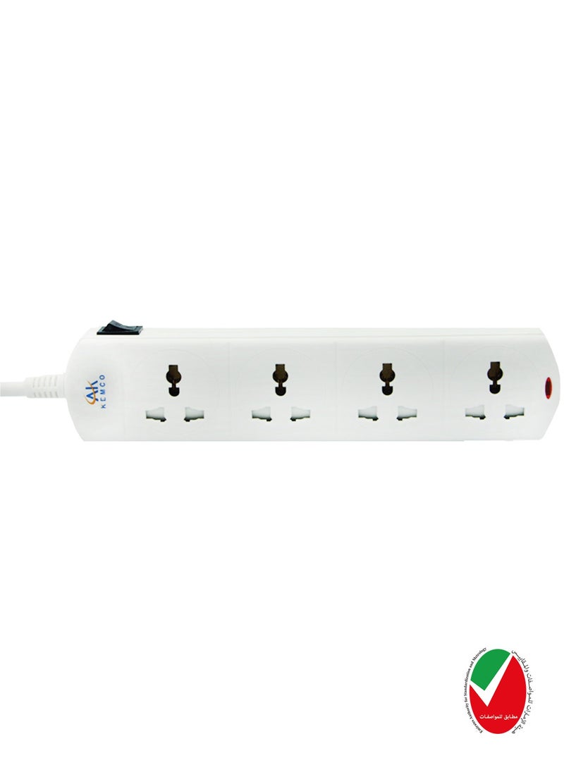 AK KEMCO - KEMCO 4 WAY 5 METER EXTENSION SOCKET POWER CORD QC6124BW - Image 1