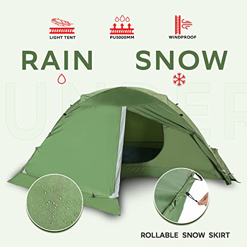 Underwood Aggregator 1-Person Backpacking Tent for 4-Season - Winter Waterproof Tent for One Person, Lightweight Camping Gear for Backpacking, Easy Set Up Cold Weather Essentials by Underwood Aggregator - Image 3