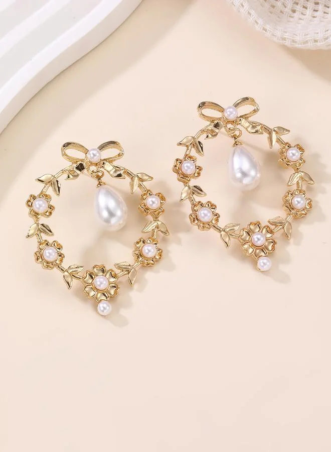 تايك تو Beaded Bow Dangle Earrings