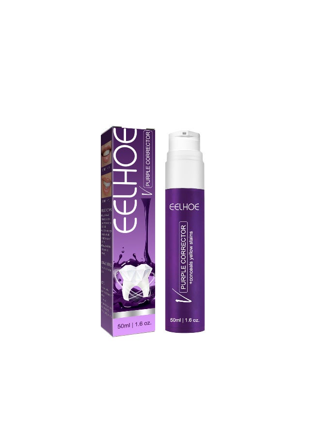 EELHOE Color Corrector Toothpaste 50ml, Tooth Paste for Teeth Whitening, Yellow Teeth Cleaning, Colour Corrector and Effective Stains Removal, Oral Hygiene Care and Health
