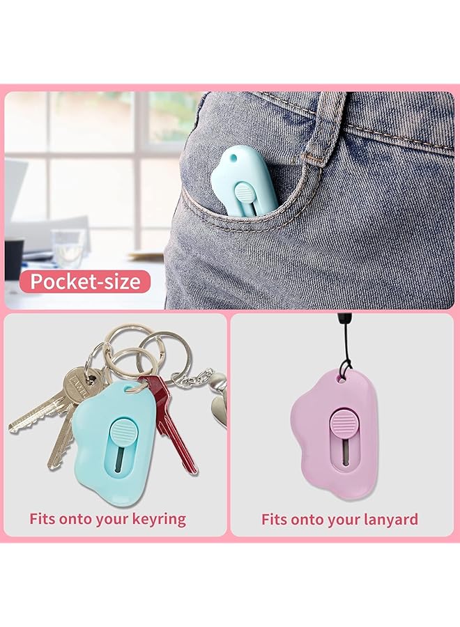erorex 4 Pack Retractable Letter Opener Box Cutter Mini Cloud Design Adorable Cloud Tiny Paper Opener For Key Chain Pocket Bag Package Envelope Mail Letter Box Paper Diy Projects - Image 4