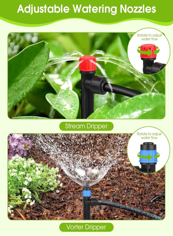 Moocci Drip Irrigation System Kit - Garden Watering System with 16FT 1/2'' & 79FT 1/4" Irrigation Tubing Parts - Automatic Irrigation Sprinkler Equipment for Raised Beds, Plants, Garden, Lawn, Greenhouse - Image 2