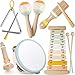 Rmischolar Baby Musical Instruments Toddler Musical Toys Montessori Wooden Xylophone Maracas Tambourine Percussion Set for 1 2 3 Year Old Kids Educational Music Learning Toys Birthday Gifts for Boys Girls - Image 2