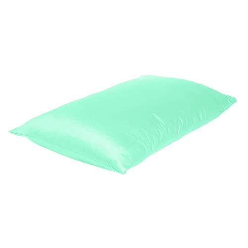 Oussum Satin Pillow case Soft & Comfortable Silk Pillowcase Solid Pillow Cover Single Pcs with Free Scrunchie (Ice Green, Queen Size (20"x30") - Image 3