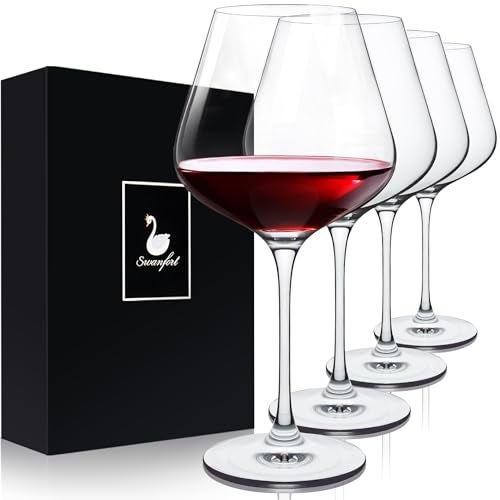 Swanfort Crystal Red Wine Glasses Set of 4 – 16 oz Elegant Long Stem Wine Glasses in Gift Box, Premium Glassware for Wedding, Anniversary, Birthday Gifts - Image 1