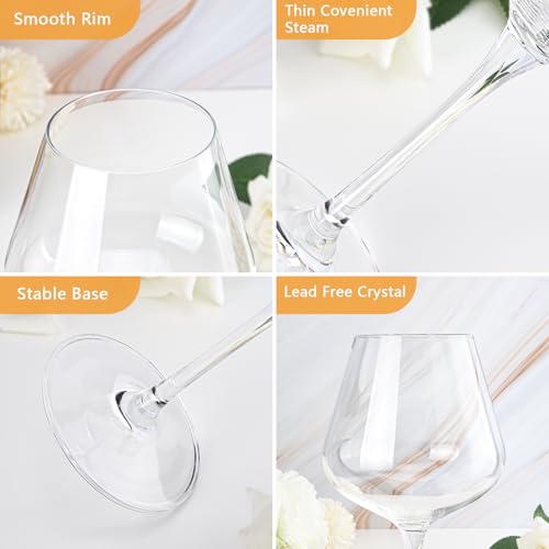 Swanfort Crystal Red Wine Glasses Set of 4 – 16 oz Elegant Long Stem Wine Glasses in Gift Box, Premium Glassware for Wedding, Anniversary, Birthday Gifts - Image 4