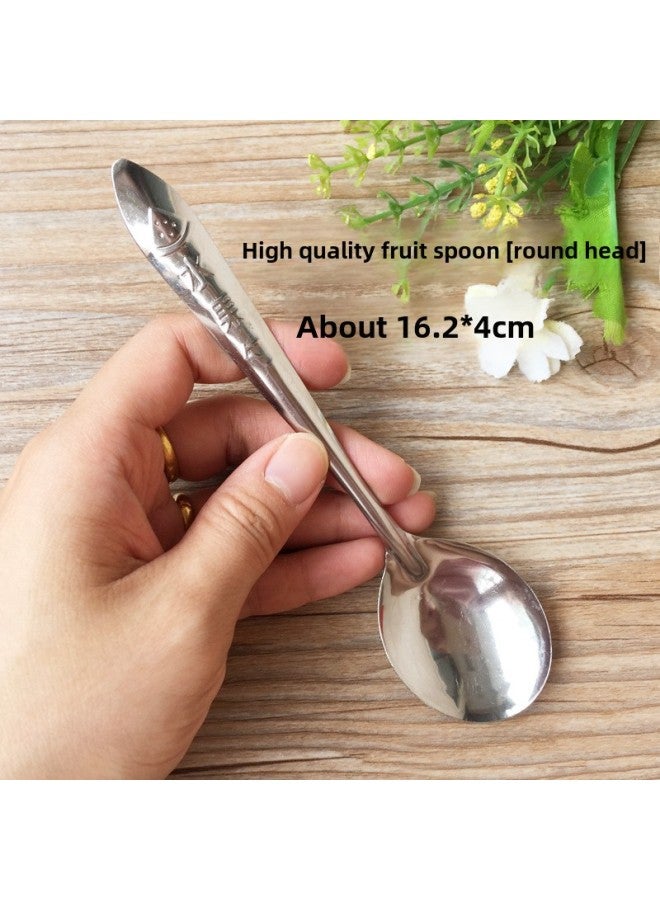 Stainless Steel Commercial Small Spoon Digging Watermelon Special Long Handle Spoon Fruit Spoon Disposable Watermelon Iron Spoon-Color:More Than 7000 Branches-Specifications:Fruit Spoon  (good Quality Recommended)  - Image 1