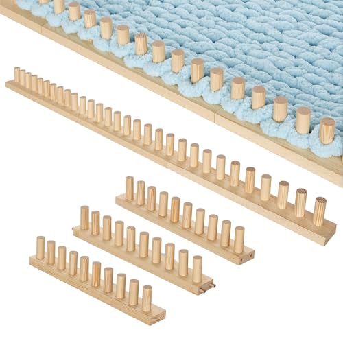 TISOFU 46" Chunky Blanket Loom, Large Wooden Loom Frame, Hand Knitting Kit for Adults Beginners, Adjustable Chunky Blanket Making Kit - Image 1