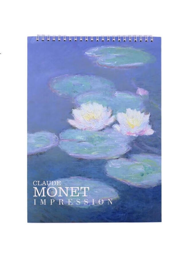 Painted Fish Tuotuoyu A4/30 Sheets Colored Pencil Sketchbook Drawing Book Children'S Drawing Book Thickened Beginner Art Sketching Doodling Coloring Book Non-Translucent Monet Garden - Image 3
