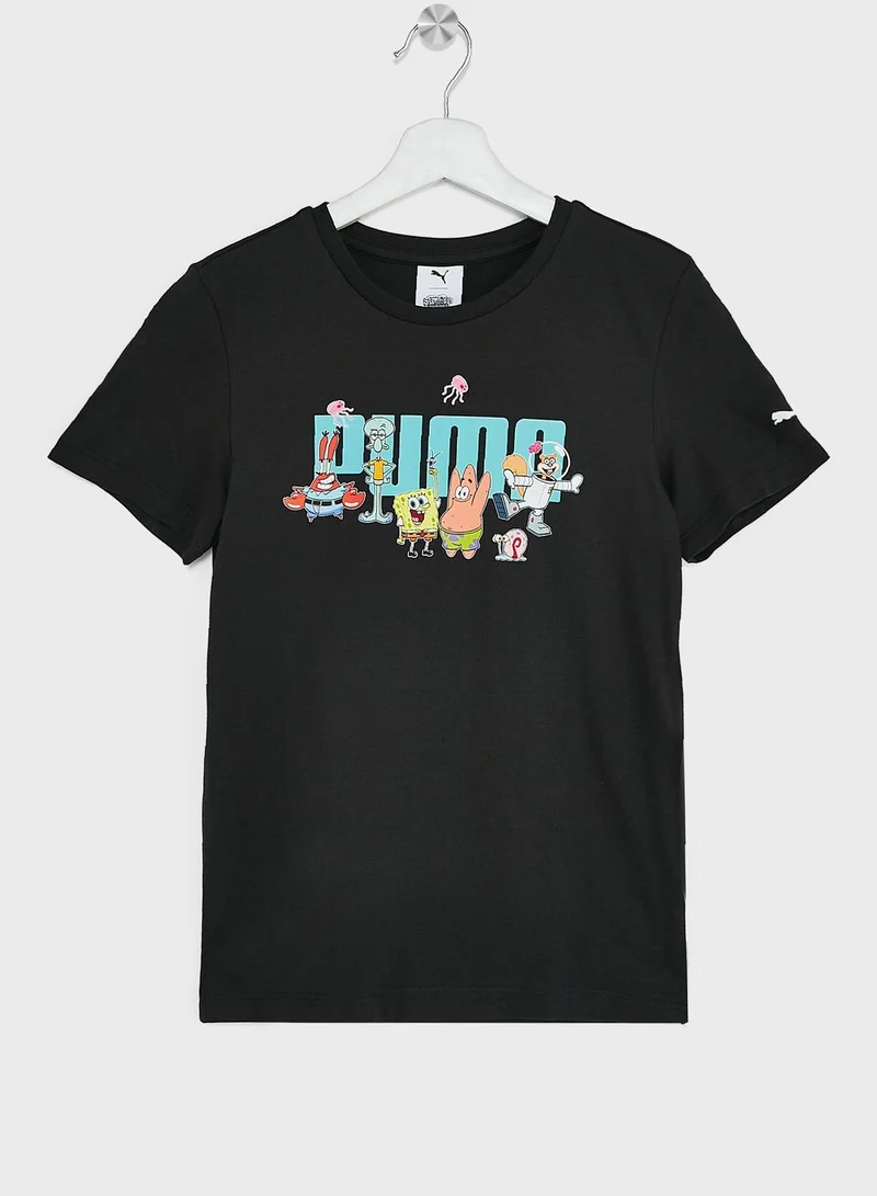 PUMA Kids Spongebob Logo T-Shirt