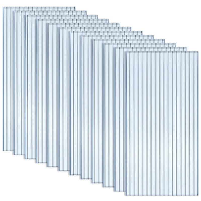 Hotop 12 Pcs Polycarbonate Greenhouse Panels Double Layer Polycarbonate Panels Waterproof UV Protected Sheet Corrugated Plastic Roof Greenhouse Replacement Cover (4' X 2' X 0.24") - Image 1
