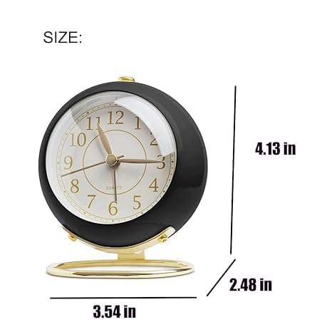 KACHKIT Analog Alarm ClocksRetro Backlight Cute Simple Design Small Desk Clock with Night LightSilent NonTickingBattery Poweredfor KidsBedroomTravelKitchen Multicolor - Image 5