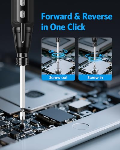 AMIR مفك كهربائي AMIR بدون سلك، مجموعة مفكات طاقة قابلة لإعادة الشحن، مجموعة أدوات إصلاح منزلية تلقائية محمولة مع أضواء LED وكابل USB - Image 5