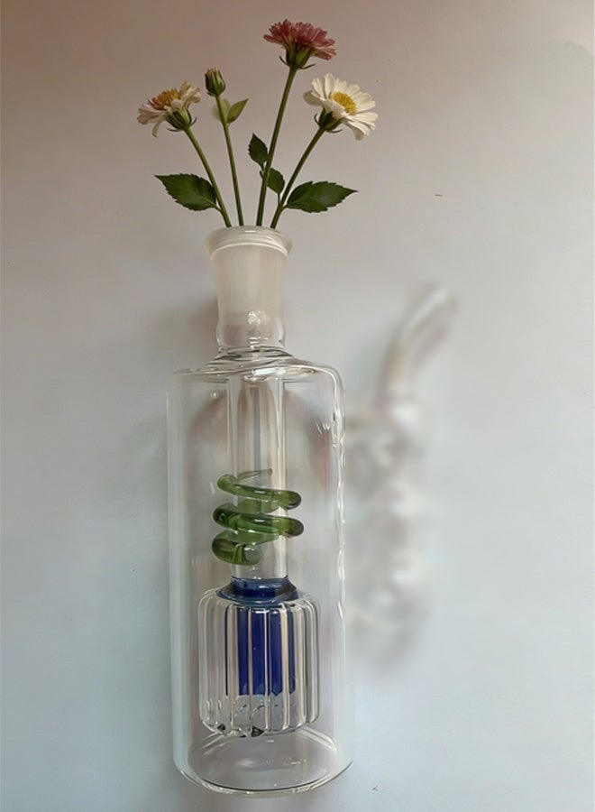 مزهرية زجاجية صغيرة متعددة الطبقات مصنوعة يدويًا لتزيين المنزل، مناسبة للنباتات والزهور