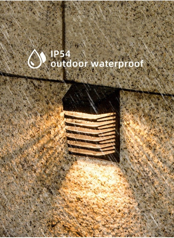 Oasis Casa Decorative Solar Wall Light Outdoor, Waterproof LED Warm White Outdoor Wall Fence Lamp, Exterior Lighting Decor for Home Garden Porch Backyard Railing Patio Step Stair Doorway  - Image 4