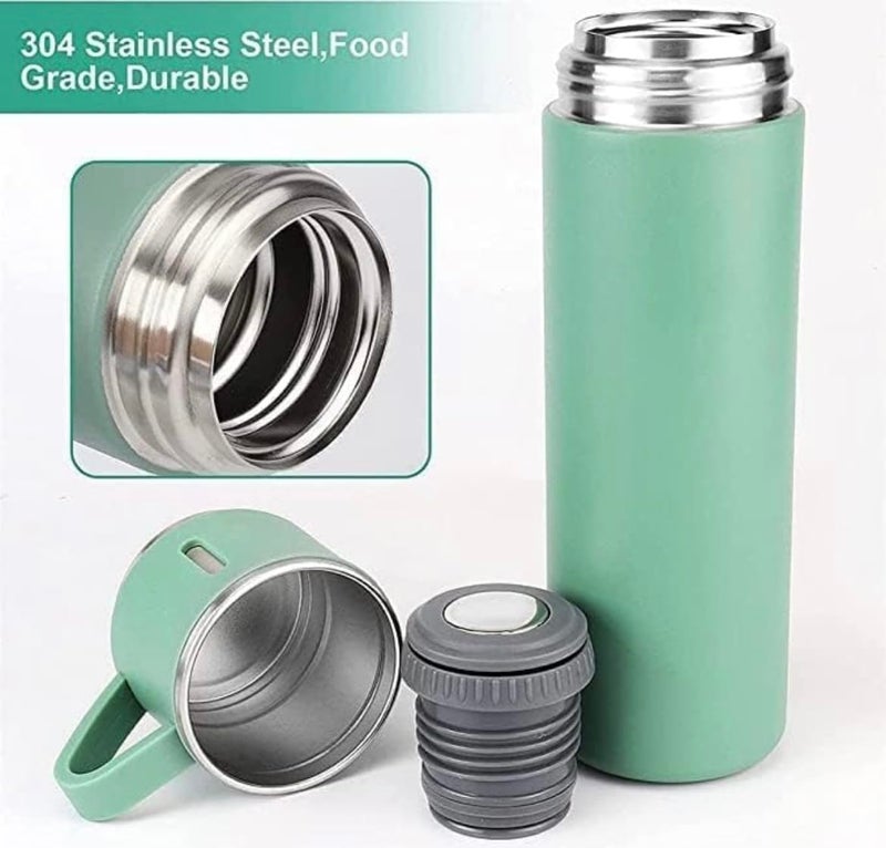 Trunkin Trunkin Vacuum Flask Set with 2 Cups, Insulated Double Wall Stainless Steel 500ml Tea Coffee Thermal Flask with 2 Cups, Hot and Cold Bottle, Corporate Gifts for Employees Christmas Gift 23 cm  - Image 4