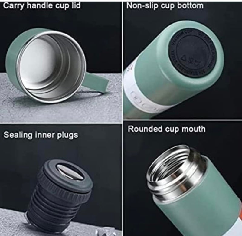 Trunkin Trunkin Vacuum Flask Set with 2 Cups, Insulated Double Wall Stainless Steel 500ml Tea Coffee Thermal Flask with 2 Cups, Hot and Cold Bottle, Corporate Gifts for Employees Christmas Gift 23 cm  - Image 5