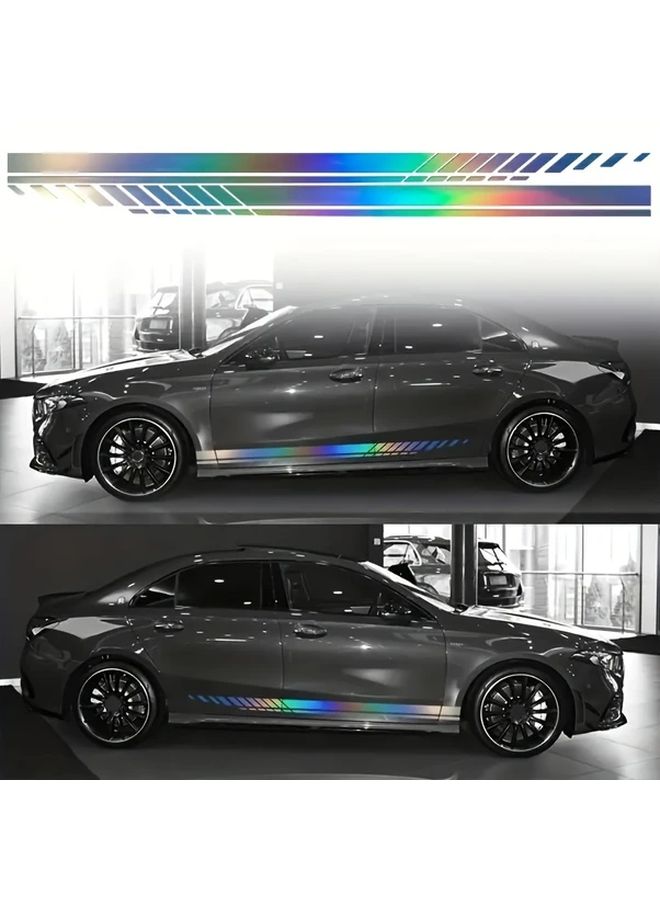 Multicolored Universal Car Body Side Stripes Vinyl Decorative Sticker Decal For All Car SUV - Image 5