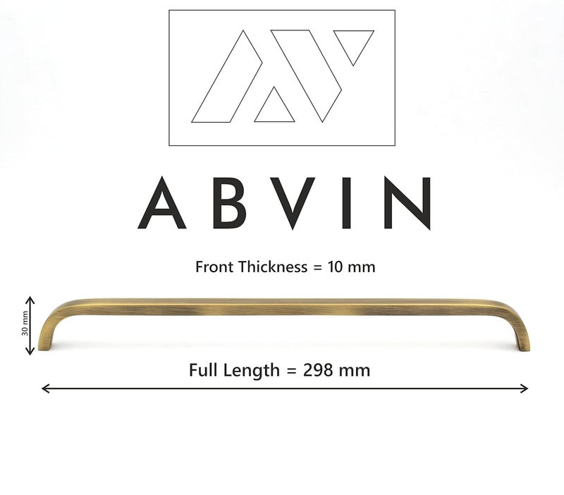 ABVIN ABVIN Premium Thin Solid Brass Bar Handles Modern Gold Cabinet Hardware Furniture Pulls for Doors Cabinets Cupboards Drawers 1 Piece 12 inch  - Image 2