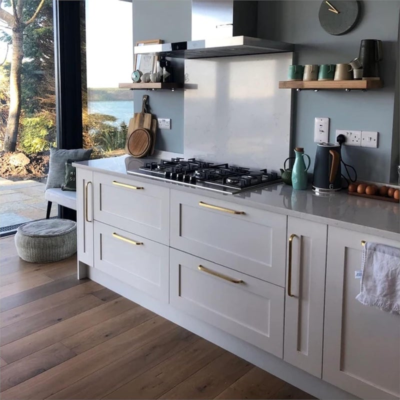 ABVIN ABVIN Premium Thin Solid Brass Bar Handles Modern Gold Cabinet Hardware Furniture Pulls for Doors Cabinets Cupboards Drawers 1 Piece 12 inch  - Image 4