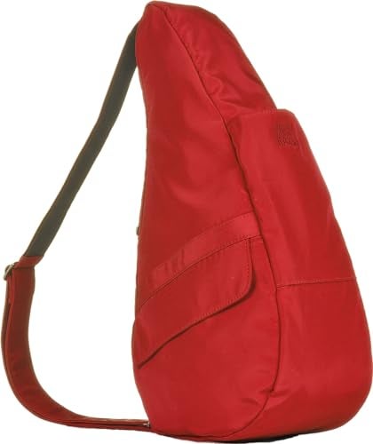 AmeriBag 15" Microfiber Ergonomic Crossbody Sling Healthy Back Bag for Everyday Use, Travel & Walking Comfort (Red) - Image 1