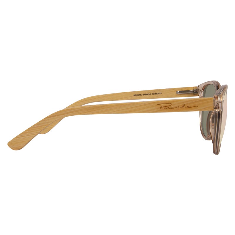 Piranha Eyewear Piranha Aerial Women's Round Bamboo Sunglasses with Pink Crystal Frame & Mirrored Lenses, Pink, Frame Width: 143.0 mm - Image 2