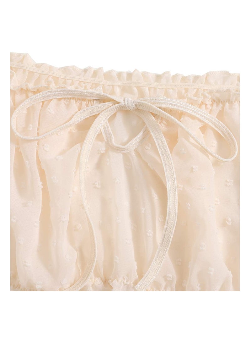 Women's Jacquard Lace Up Pleated Trim Underwear Set Bra and Underwear - Image 3