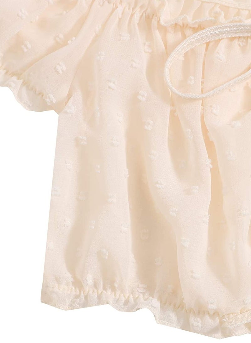 Women's Jacquard Lace Up Pleated Trim Underwear Set Bra and Underwear - Image 5