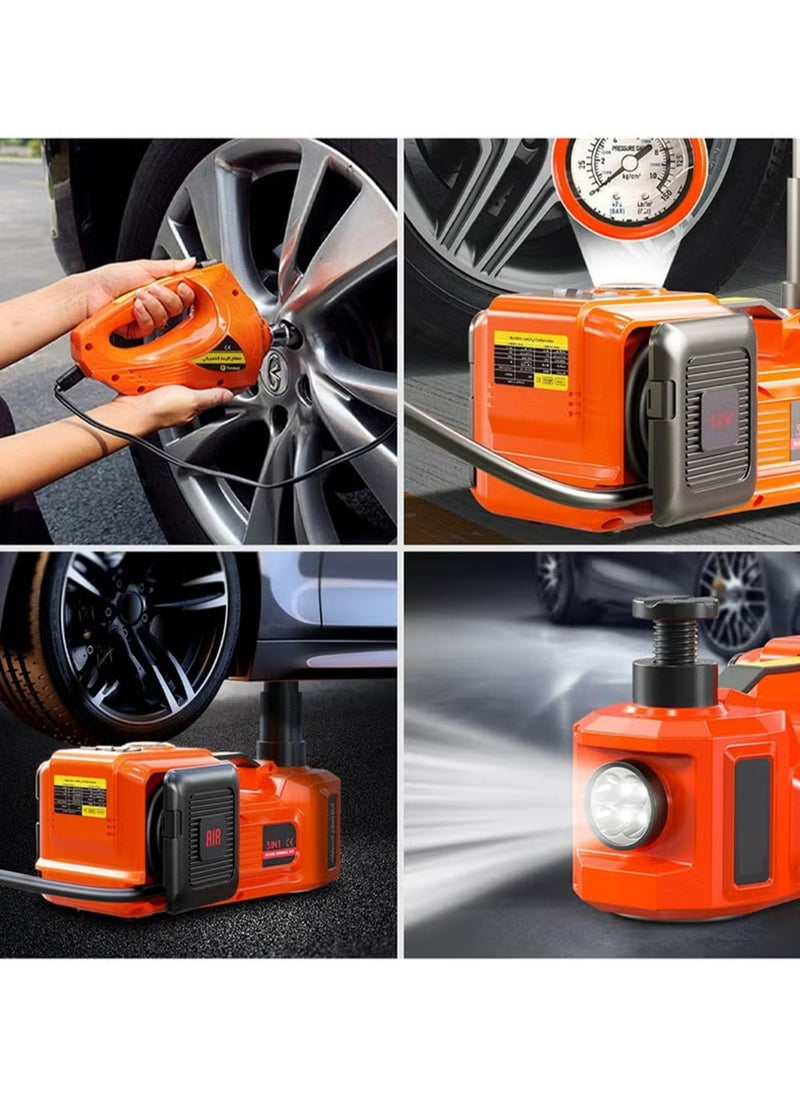 EzzySo - 12V 5 ton car electro-hydraulic jack set with air pump multi-function 4 in 1 suitable for all car models - Image 1
