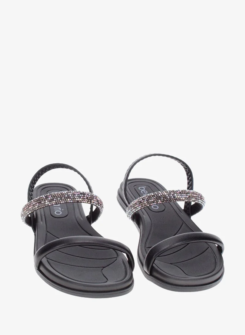 Beira Rio Black Flat Sandals for Women – Stylish Ladies Flat Sandals & Comfortable Flat Slippers for Women | Best Price UAE