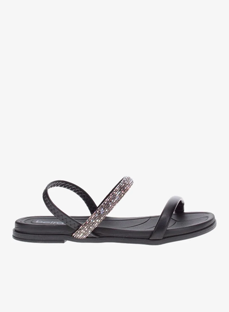 Beira Rio Black Flat Sandals for Women – Stylish Ladies Flat Sandals & Comfortable Flat Slippers for Women | Best Price UAE