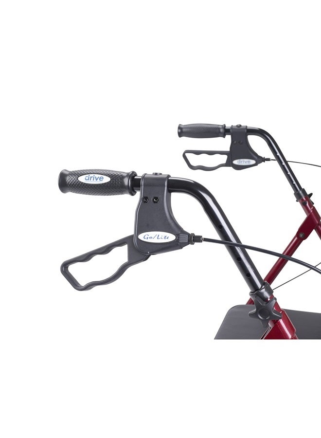 10215RD-1 Bariatric Foldable Rollator Walker with Seat, Red