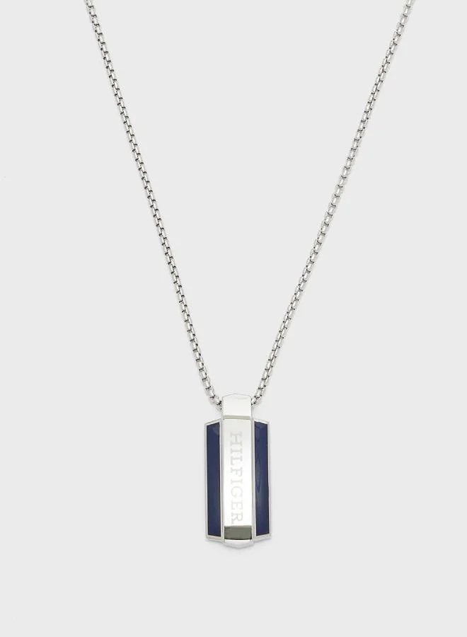 TOMMY HILFIGER Mens Pendant Necklace In Stainless Steel With An Engraved Plaque - 2790599