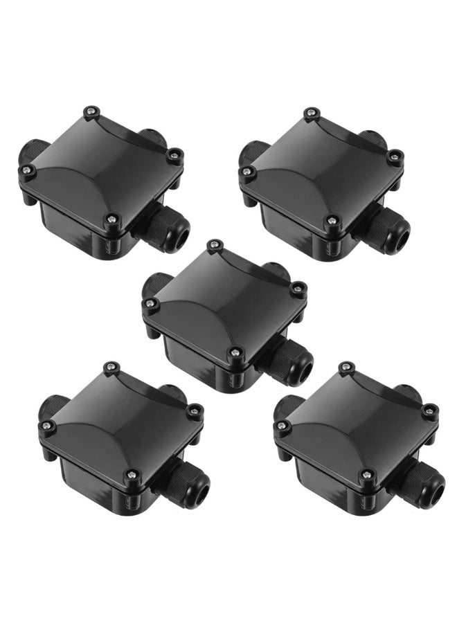 Waterproof External Junction Box - 5pcs Plastic IP68 Electrical Box, 3-Way Outdoor Cable Connectors, Power Cord Connector Protection - Image 1