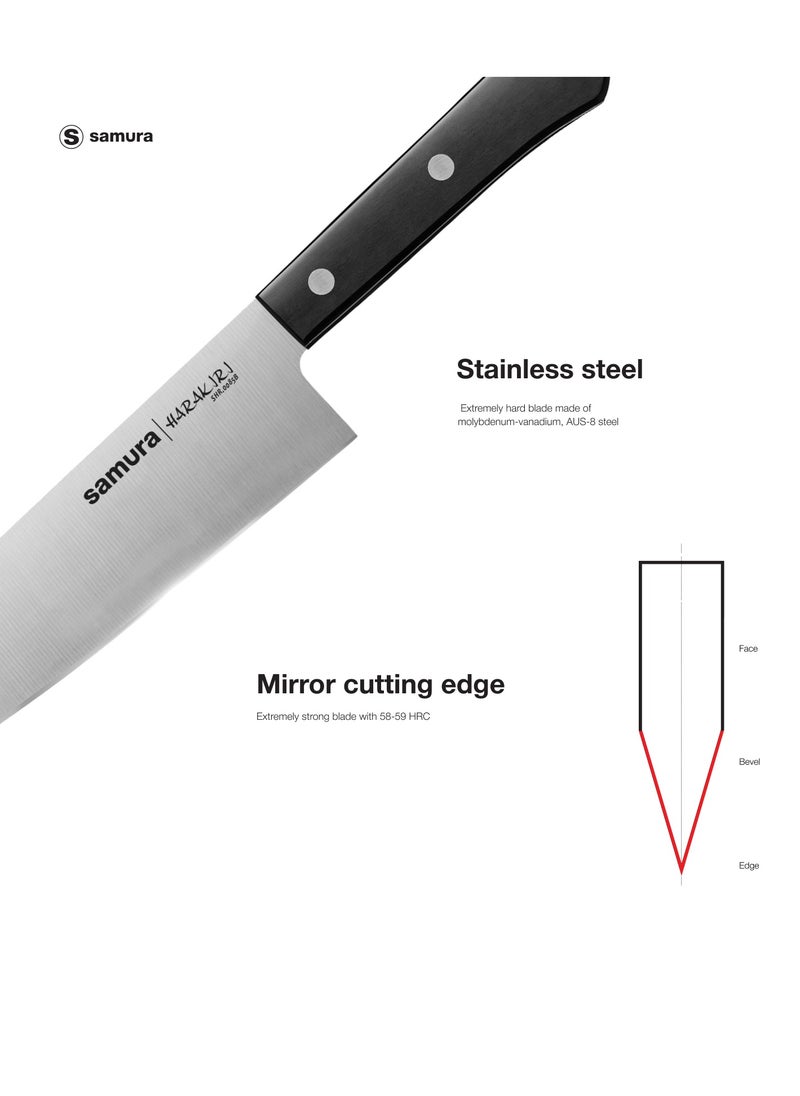 Samura Harakiri Chef's Knife | 8.2 Inches | Black | AUS-8 Stainless Steel Blade | ABS Plastic Handles | Easy To Use | Lightweight | Corrosion Resistant | Thick, Wide Blade - pzsku/ZA84D9C9FB7CB436CCDA6Z/45/_/1719290684/3143b660-c31b-488d-9467-29c31edc0bc9