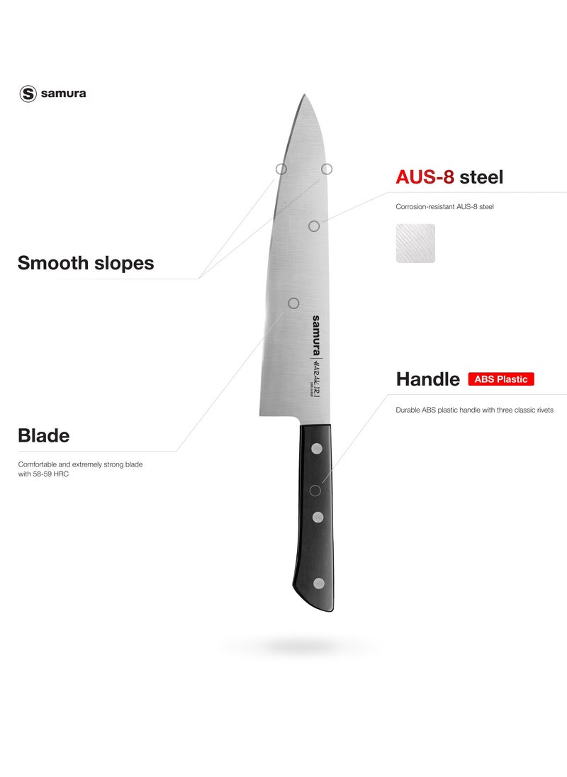 Samura Harakiri Chef's Knife | 8.2 Inches | Black | AUS-8 Stainless Steel Blade | ABS Plastic Handles | Easy To Use | Lightweight | Corrosion Resistant | Thick, Wide Blade - pzsku/ZA84D9C9FB7CB436CCDA6Z/45/_/1719292257/cfd202af-1bcb-44c3-a79e-6d77b8b1a353