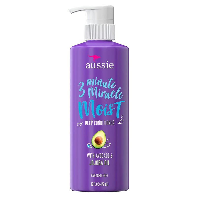 Aussie 3 Minute Miracle Moist Detangling Deep Conditioner Treatment with Avocado Oil 16 fl oz Paraben and Sulfate Free