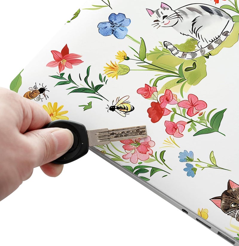 AORTDES Laptop Skin Sticker 12.1 13 13.3 14 15 15.6 Inches Netbook Sticker Decal Reusable Universal Notebook PC Art Personalized Protector by (AD-NEK-86 Garden Cat) - Image 3