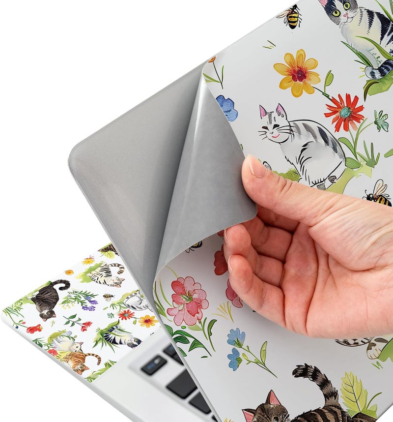 AORTDES Laptop Skin Sticker 12.1 13 13.3 14 15 15.6 Inches Netbook Sticker Decal Reusable Universal Notebook PC Art Personalized Protector by (AD-NEK-86 Garden Cat) - Image 5