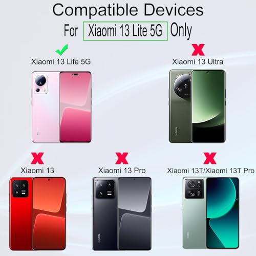 Ibywind Screen Protector for Xiaomi 13 Lite 5G(6.55") 2 Pack+1 Pack Camera Len Protector+1 Back Film,Flexible TPU Film,HD Clear,Case Friendly,Bubble Free,Easy Install,Fingerprint Compatible - Image 2