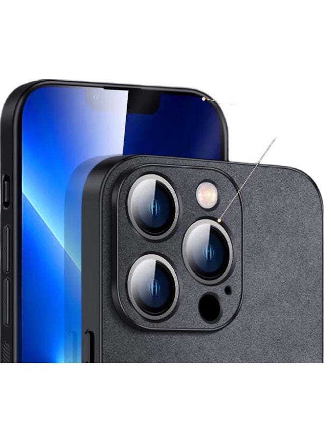Shangsu Iphone 13 Pro Max Case, Apple 13 Pro Max Protective Cover, Shockproof, Full Lens Protection, Simple Luxury Lambskin Silicone Shell, For Women And Men, Gray - Image 1
