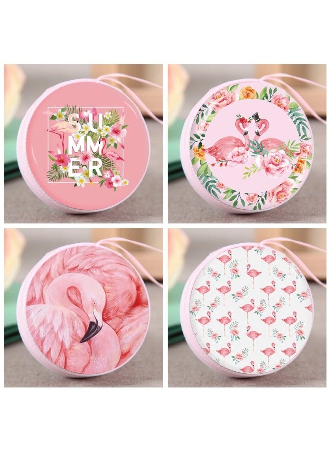 الإبداعية صفيح محفظة نسائية للعملات المعدنية الكرتون صغيرة مستديرة سماعة سستة حقيبة المحمولة عملة الأطفال شنطة هدايا بالجملة-اللون: فلامنغو عشوائي - Image 1