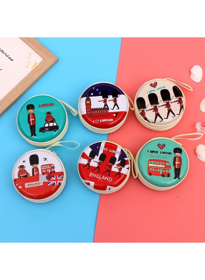 الإبداعية صفيح محفظة نسائية للعملات المعدنية الكرتون صغيرة مستديرة سماعة سستة حقيبة المحمولة عملة الأطفال شنطة هدايا بالجملة-اللون: فلامنغو عشوائي - Image 2