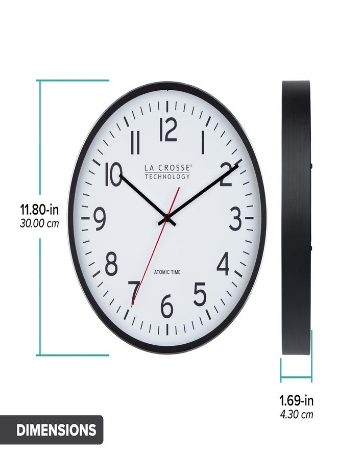 La Crosse Technology 404-3730 11.8-inch Atomic Metal Analog Wall Clock - Image 2