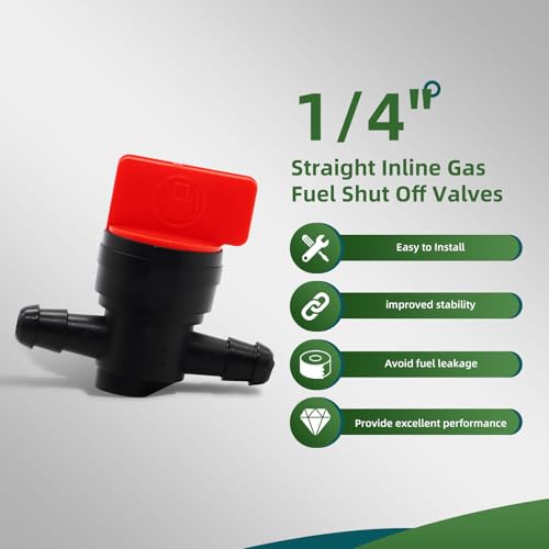 Yunnergo 10PCS 14 Straight Inline Gas Fuel Shut Off Valves 493960 494768 698183 Cut Off Valves Compatible with 5019H 5019K 24507 34212 AM36141 AM107340 543150 1603770 - Image 3