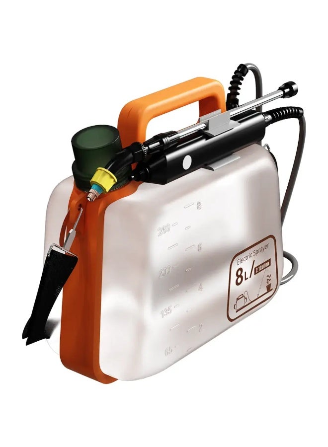 porodo Battery Powered Sprayer, Battery Powered Electric with handle, 8L Capacity with 3 Nozzles, Dual spray Mode, Garden Sprayer with Adjustable Shoulder Strap for Lawn & Garden - Orange - Image 3